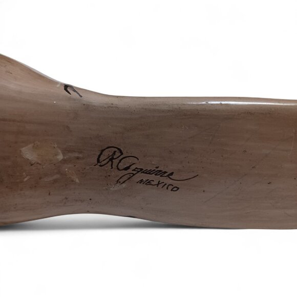 Signed R. Aguirre Tonalá Mexican Pottery Bird  Mid-Century Hand-Painted Folk Art - Picture 8 of 15